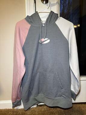 Nike Women's Therma-Fit Colorblock Fleece Hoodie Grey Pink White